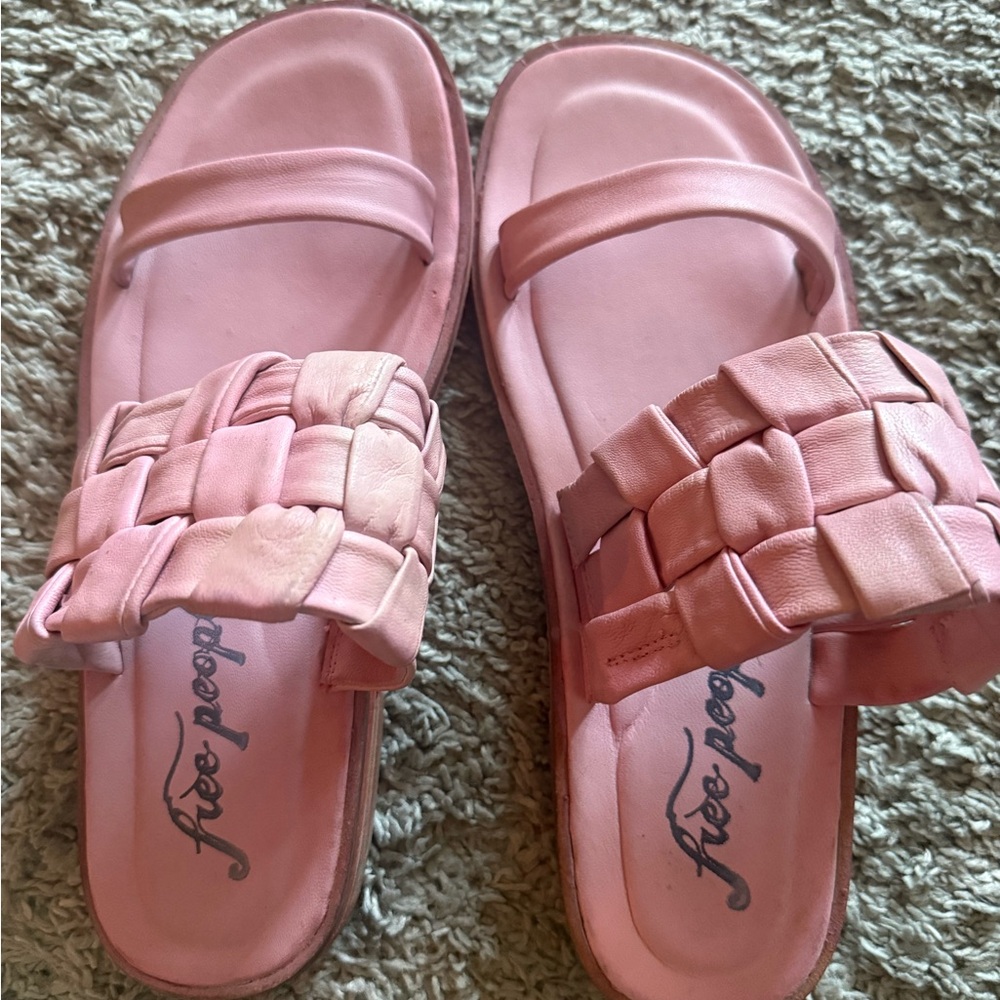 Free people Pink Sandals with squareDetail
